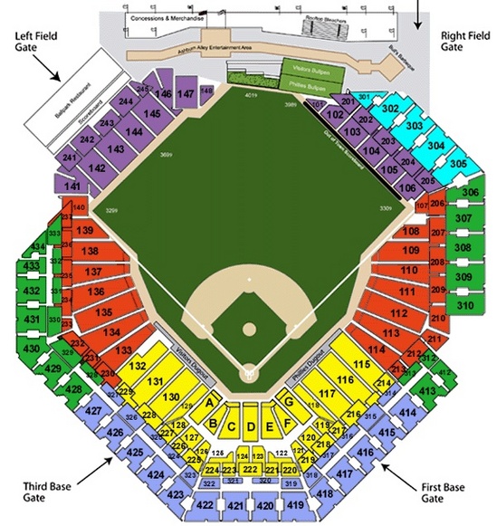 target field seating chart with seat numbers. wallpaper fit Citizens Bank